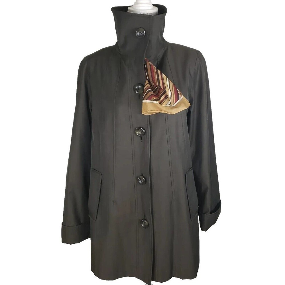 Gallery ~Woman Size M~ Chocolate/Brown Trench Coat All Season Button-Up, Lining